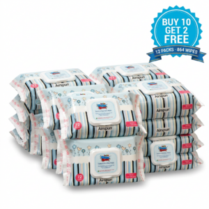 Hello Bum Bum Gentle & Pure Baby Wipes – 72 Wipes (Buy 10 Get 2 Free, 12 Packs / 864 Wipes)