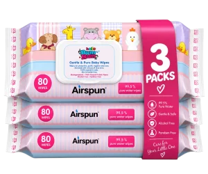 Hello Bum Bum Gentle & Pure Baby Wipes – 80 Wipes (Pink Pack – 3 Pack)