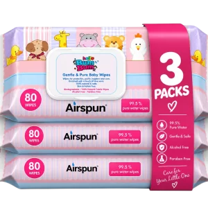 Hello Bum Bum Gentle & Pure Baby Wipes - 80 Wipes (Pink Pack - 3 Pack)