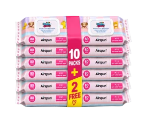 Hello Bum Bum Gentle & Pure Baby Wipes – 80 Wipes (Buy 10 Get 2 Free, 12 Packs / 960 Wipes)